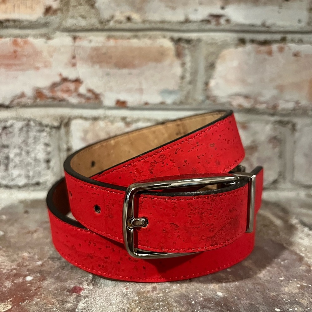 Red Reversible Tan Cork Belt